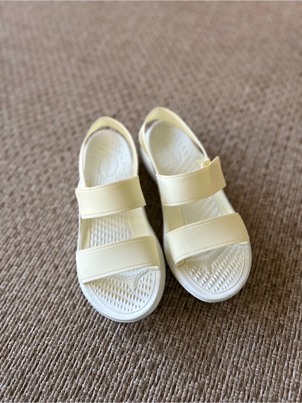 CROCS Women's Double-Strap Sandals in Light Cream